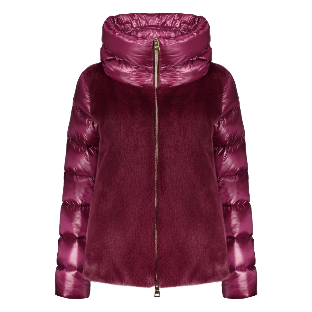 Herno Glanzende Donsjas met Capuchon Red Dames