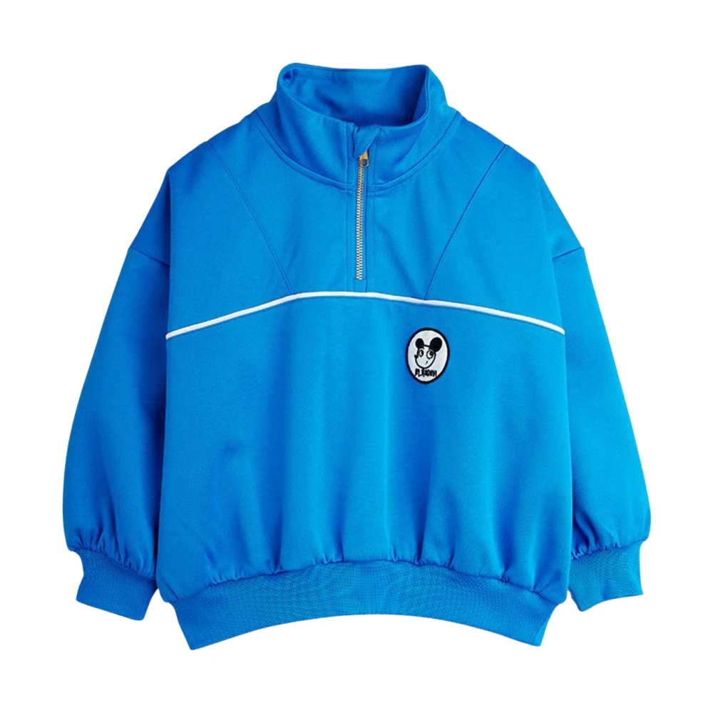 Mini Rodini Unisex Blue Ritzratz Half-Zip Sweatshirt - Image 2