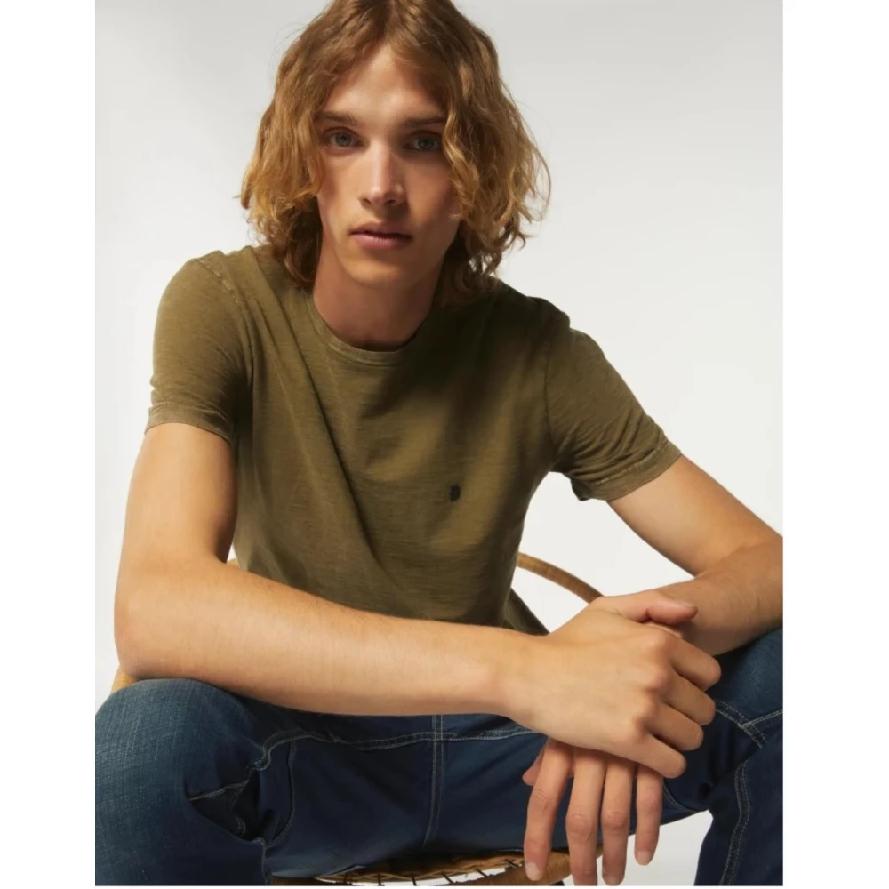 Dondup Casual Katoenen T-shirt in Diverse Kleuren Green Heren