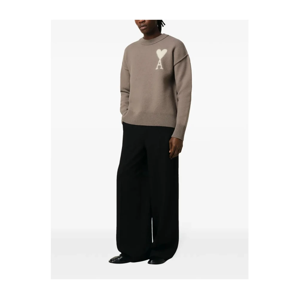 Ami Paris Heart Logo Sweater Gray Heren