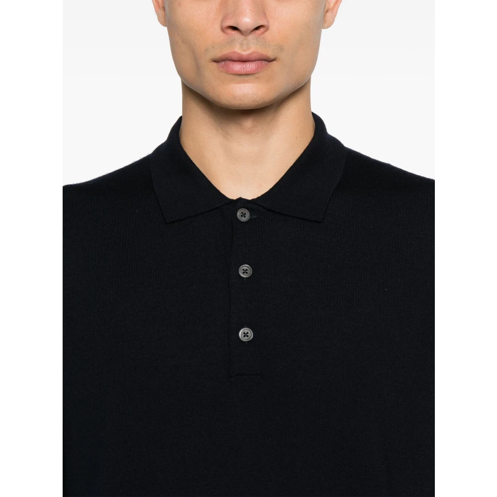Corneliani Wollen Polo Shirt Gemaakt in Italië Blue Heren
