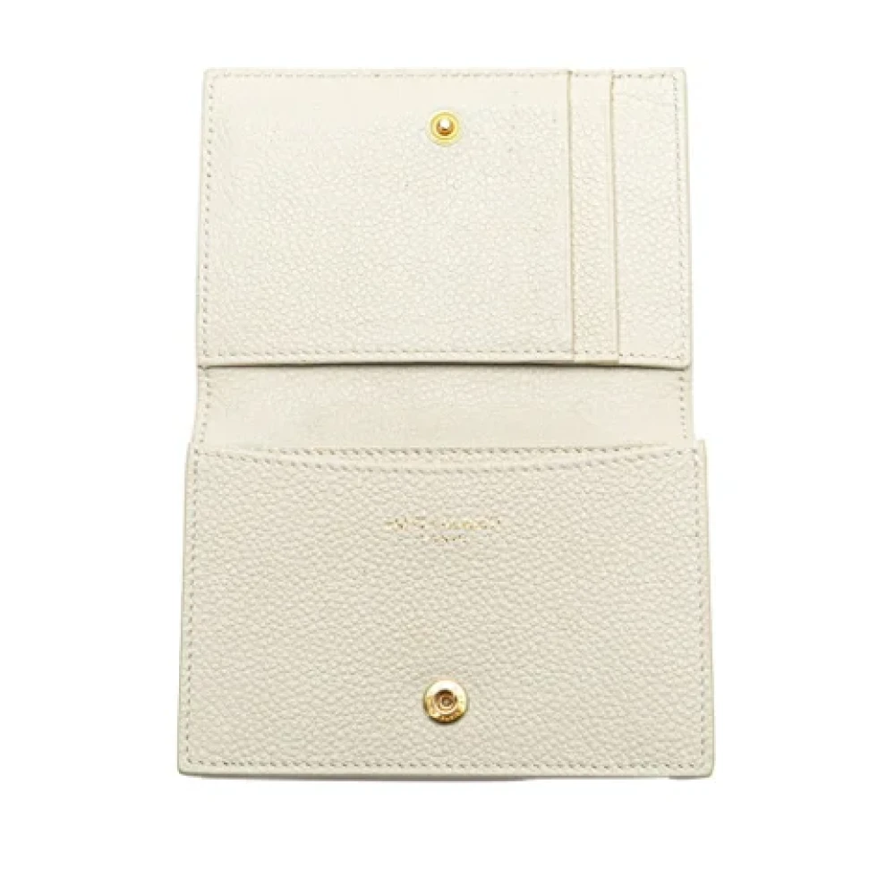 Saint Laurent Vintage Pre-owned Leather wallets Beige Dames