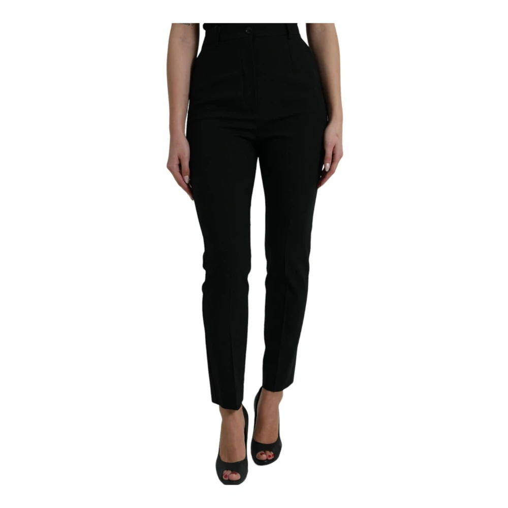 Dolce & Gabbana Women's Black High Waist Tapered Pants