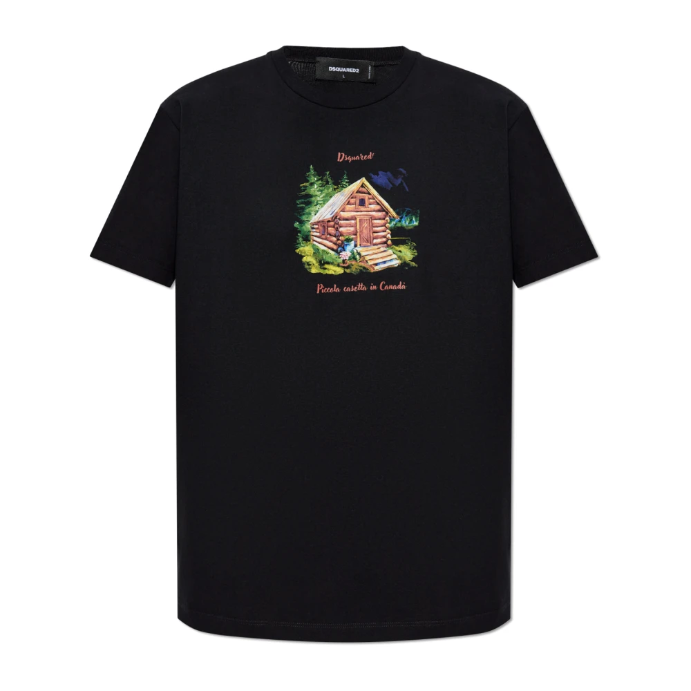 Dsquared2 T-shirt met kleurrijke print Black Heren