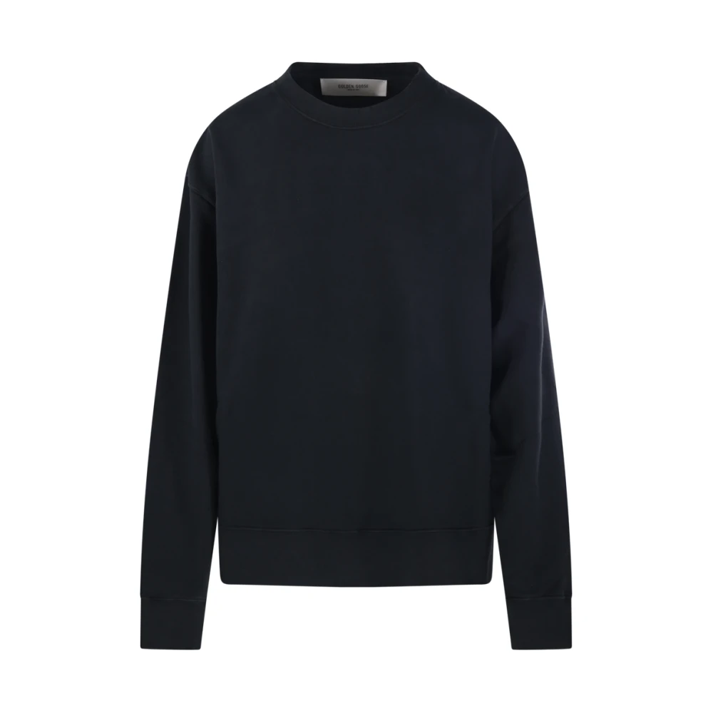 Golden Goose Women's Black Sweatshirts, L, Boxi Sweatshirt Logo Patch