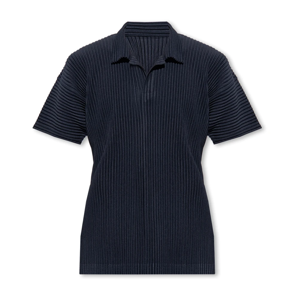 Issey Miyake Geplooide poloshirt Blue Heren