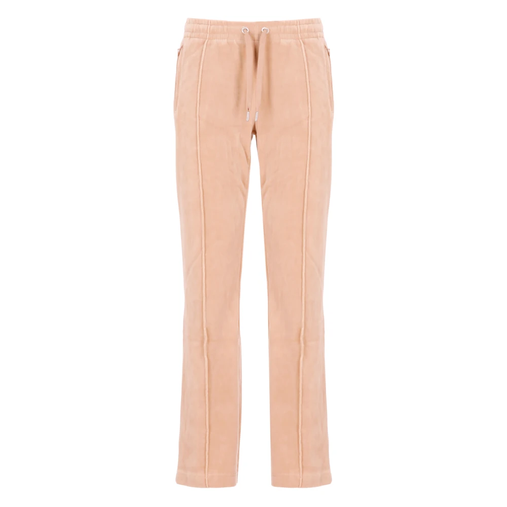 Juicy Couture Fluwelen broek met trekkoord en zakken Beige Dames