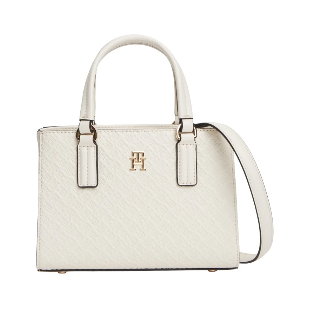 Tommy Jeans Women's White Th Monogram Crossbody Tote Bag - Mini Bags - One Size - Bags