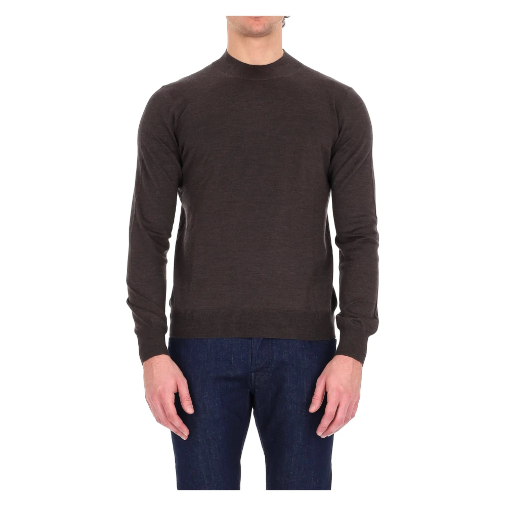 Barba Men's Brown Maglia Lupetto In Lana Merino Extrafine - Round-Neck Knitwear - 2XL - Knitwear