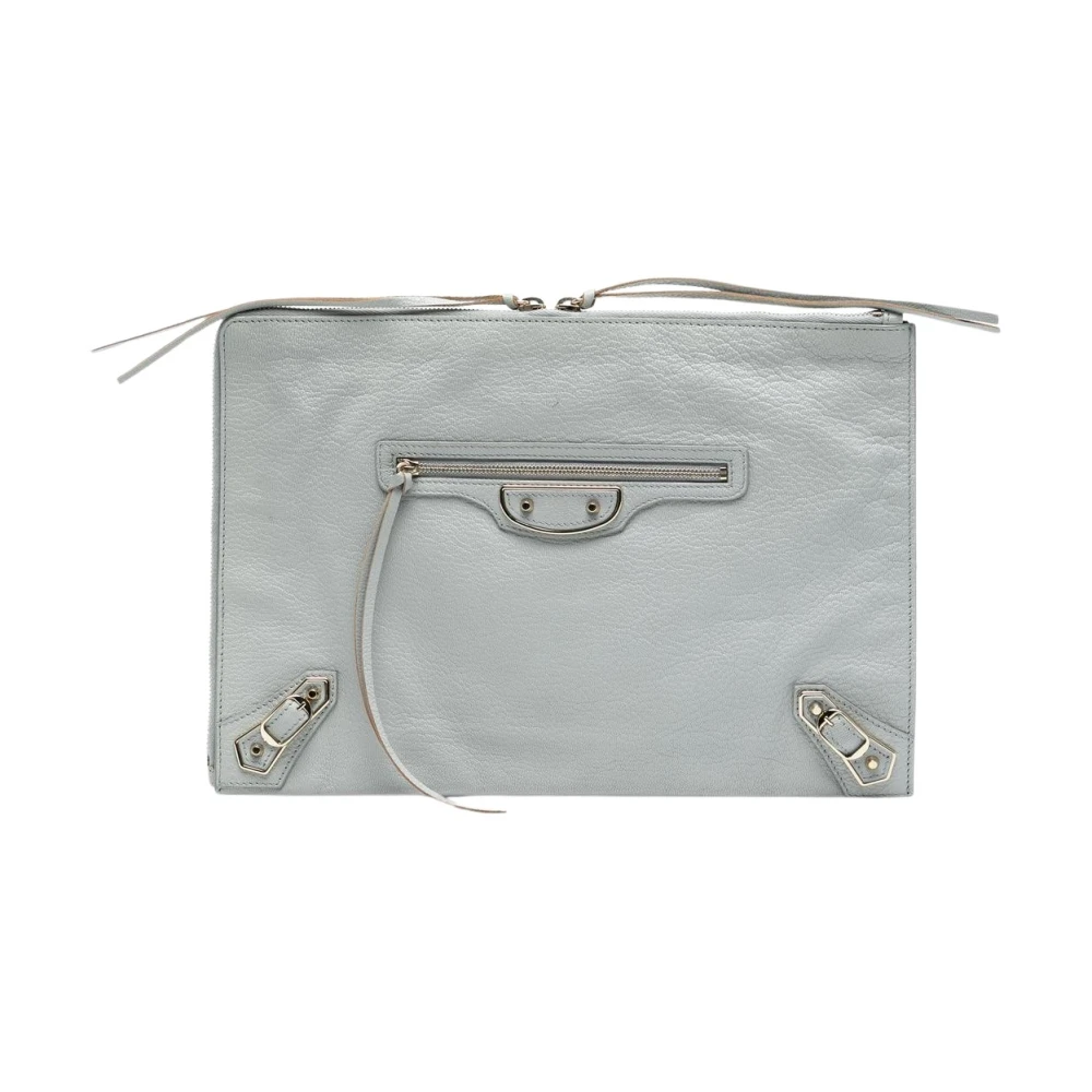Balenciaga Vintage Women's Gray Pre-Owned Leather Pouch
