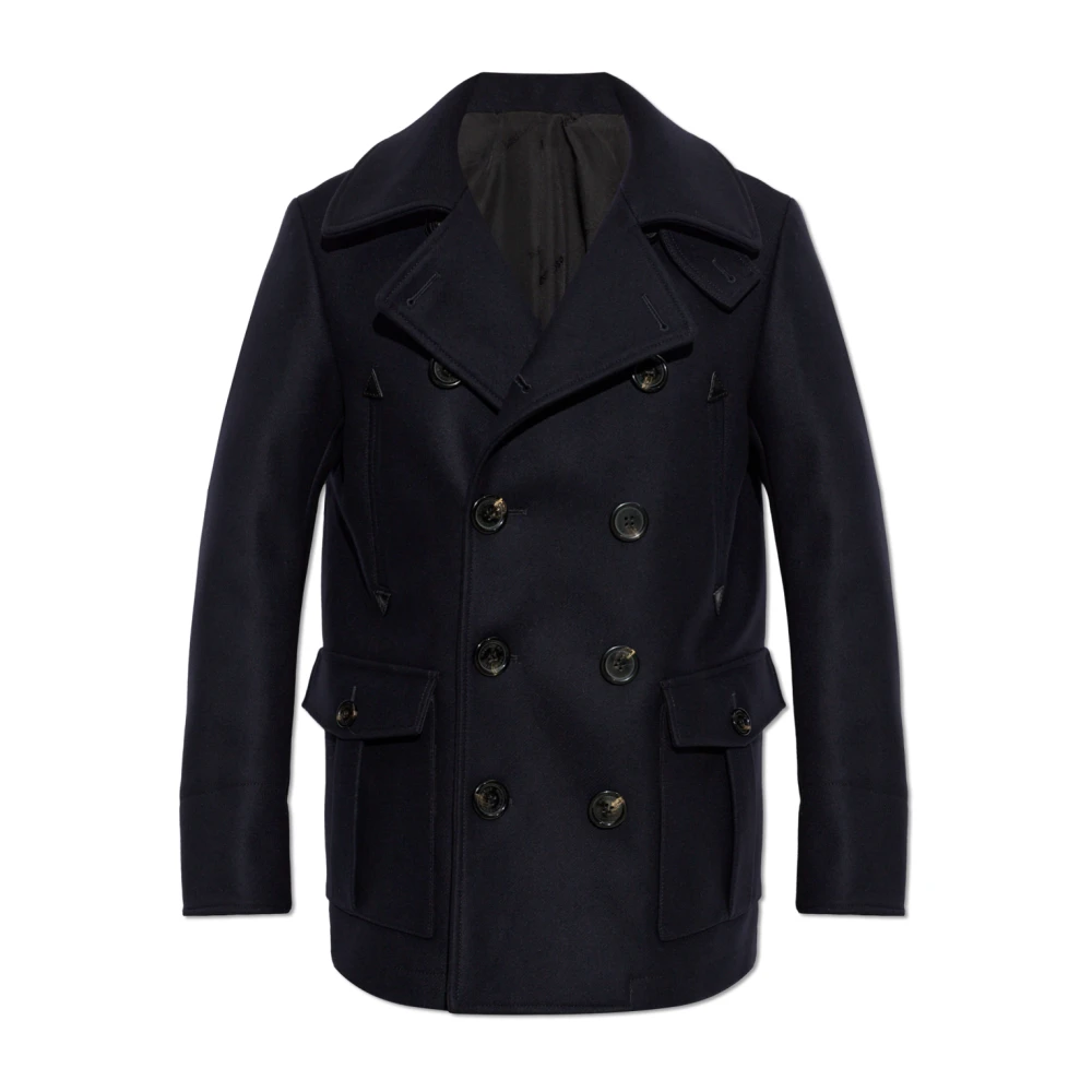 Dsquared2 , Double-Breasted Coats, Male, Blue, Xl, Short Double-Breasted Coat
