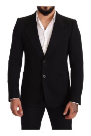 Black Cotton Slim Fit Coat Jacket  Blazer