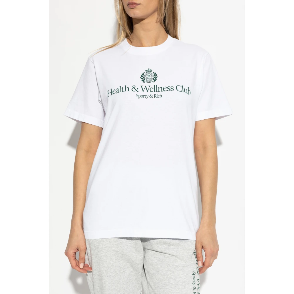 Sporty & Rich T-shirt uit de H&W Crest-collectie White Unisex