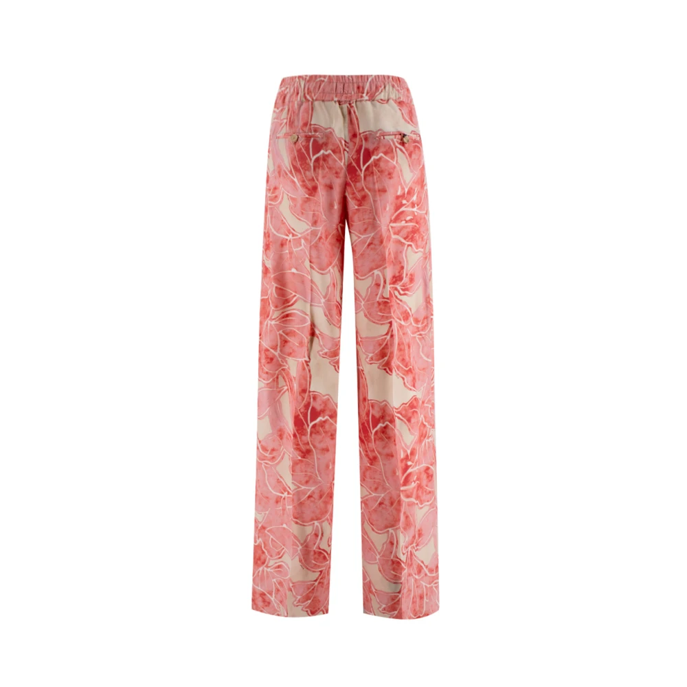 Kiton Zijden broek met bedrukt patroon regular fit Pink Dames