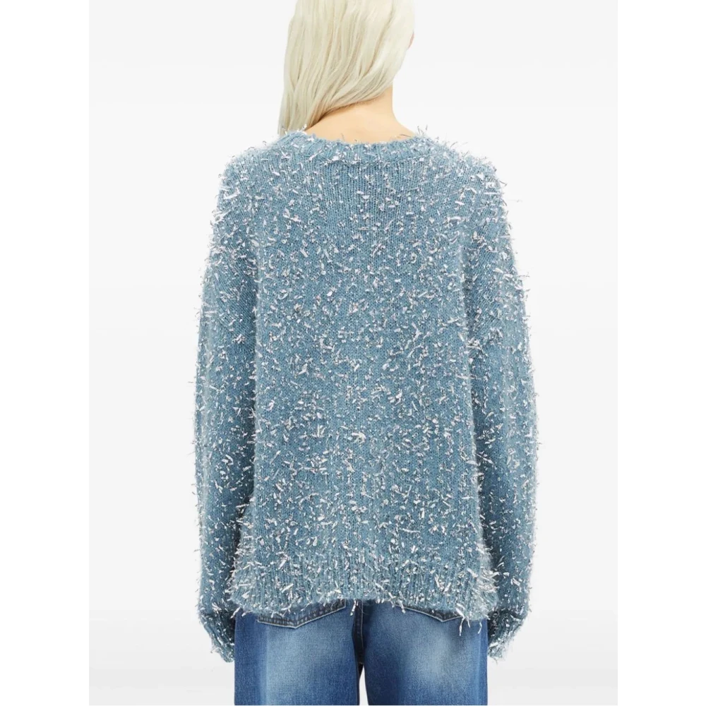 Msgm Blauwe Gebreide Kleding Dames Aw24 Blue Dames