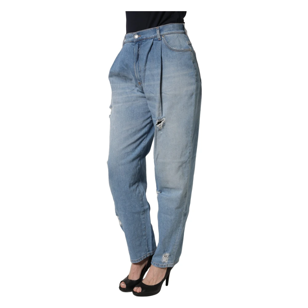 Dolce & Gabbana , Loose Fit Jeans, Female, Blue, L, Tapered Denim Jeans - Image 3