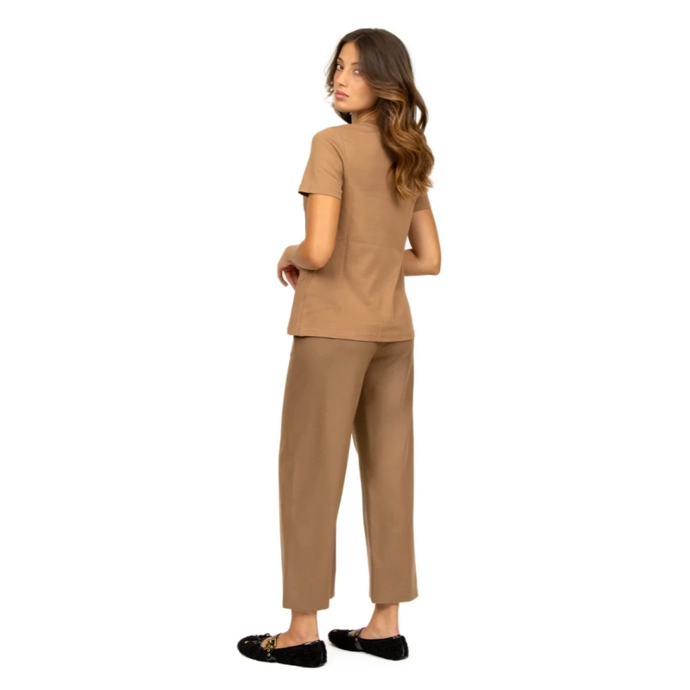Max Mara Kameel Flanellen Joggingbroek Brown Dames
