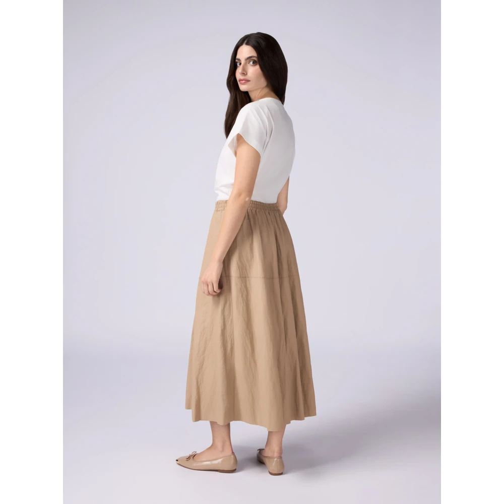 Oltre Midi rok met plooien Beige Dames