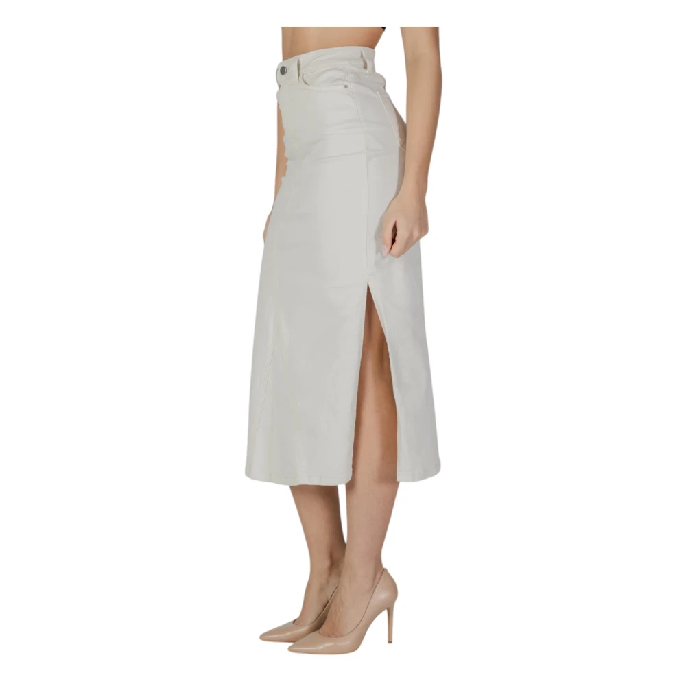 Vila Beige Rits Rok Lente Zomer Beige Dames