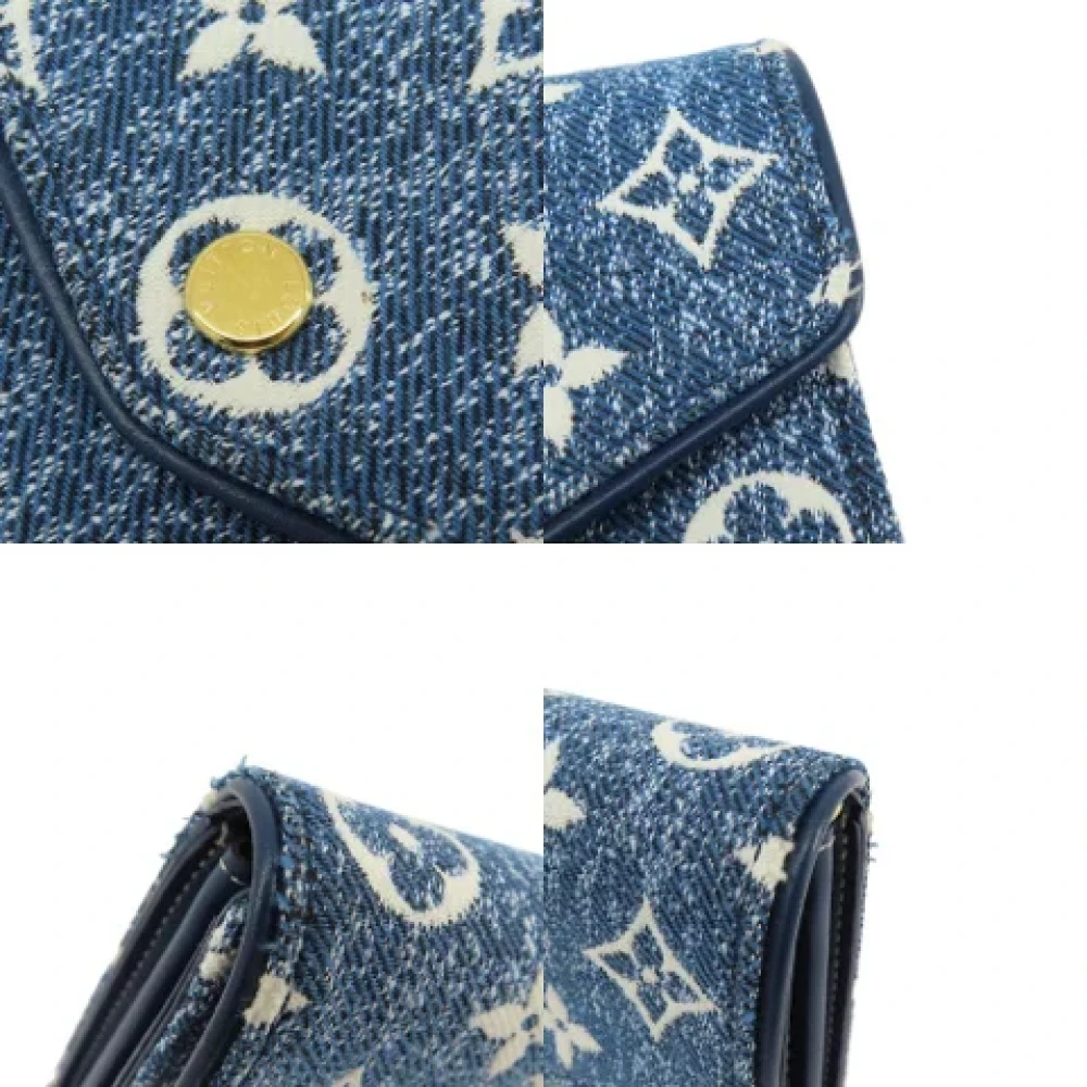 Louis Vuitton Vintage Pre-owned Denim wallets Blue Dames