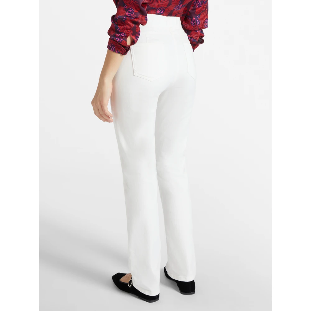 Elena Mirò Rechte Broek Pull-On Stijl White Dames