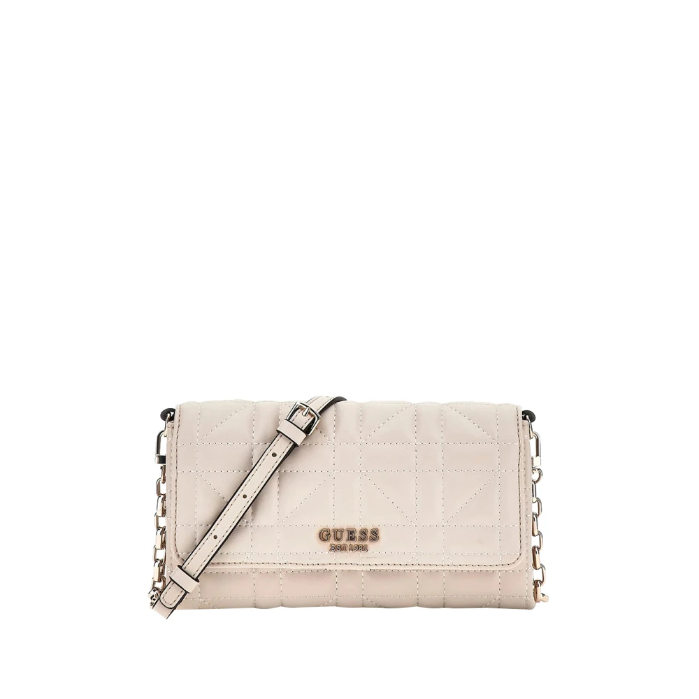 Guess Elegante Beige Schoudertas met Gouden Details Gray Dames