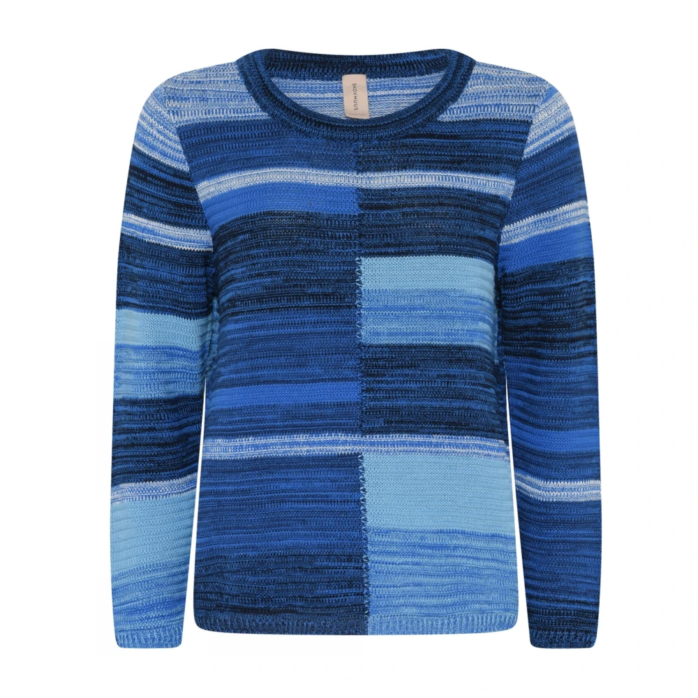 Skovhuus Multicolor Casual Trui met Marlin Patroon Blue Dames