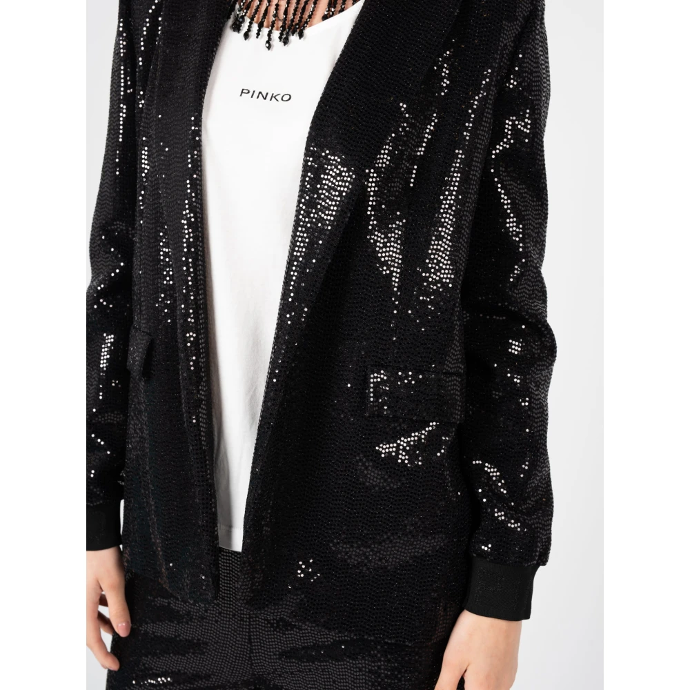 pinko Elegant Paillet Blazer Black Dames