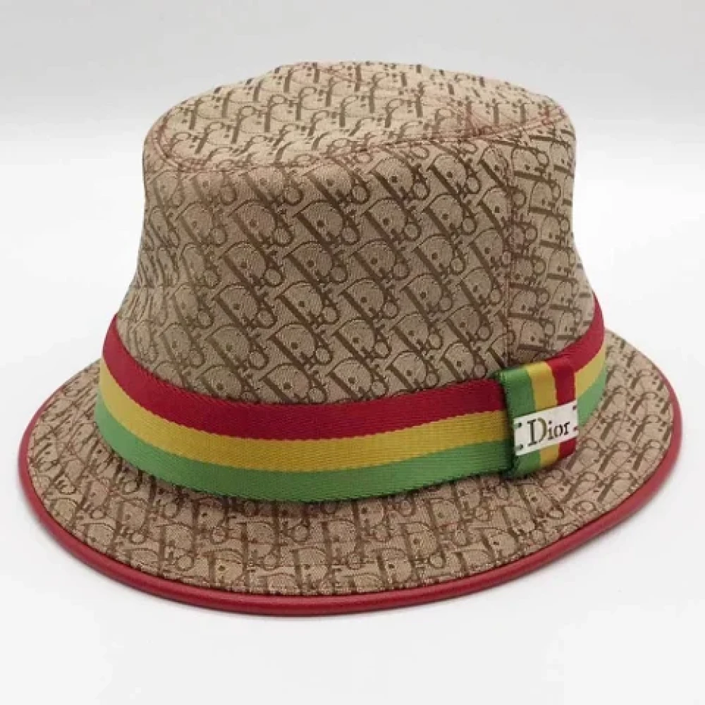 Dior Vintage Pre-owned Canvas hats Beige Dames