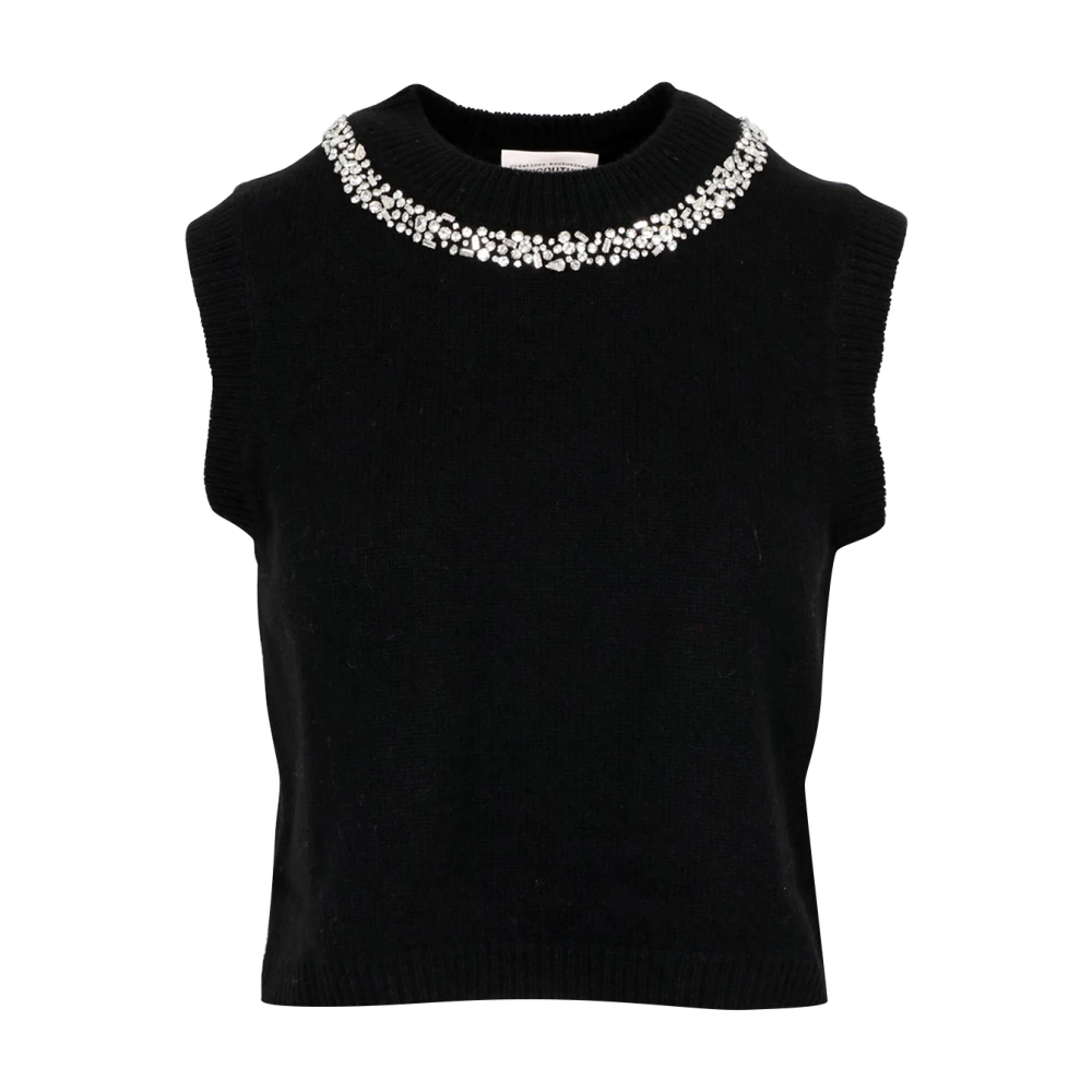 Semicouture Zwarte Wol Kasjmier Trui Black Dames
