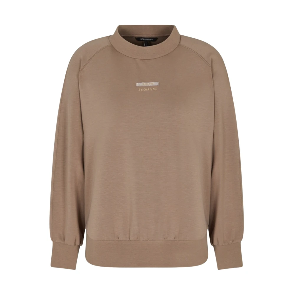 Armani Exchange Vrouw Bruin Sweatshirt Met Ronde Hals