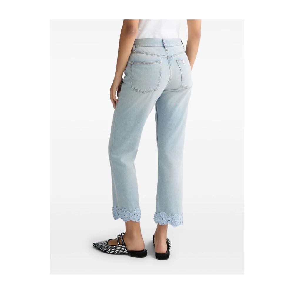 Liu Jo Witte Crochet Trim Broek Blue Dames