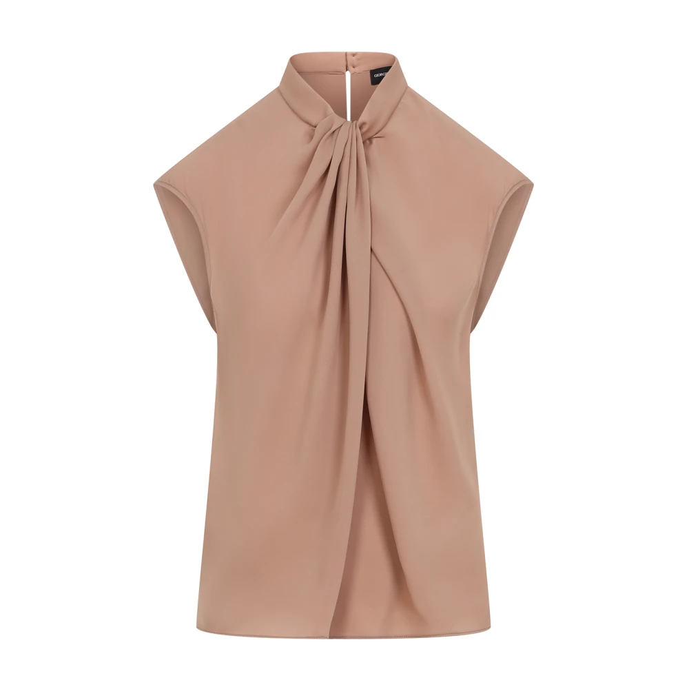 Giorgio Armani Rood Klei Shirt voor Mannen Pink Dames