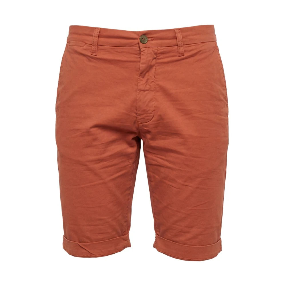 Mason's Mannelijk Oranje Korte Broeken Heren, M, Katoen, Bermuda Met Zijzakken In Chino-Stijl