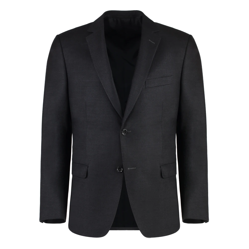 Z Zegna Wollen Pak Revers Kraag Dubbele Achtersplit Gray Heren