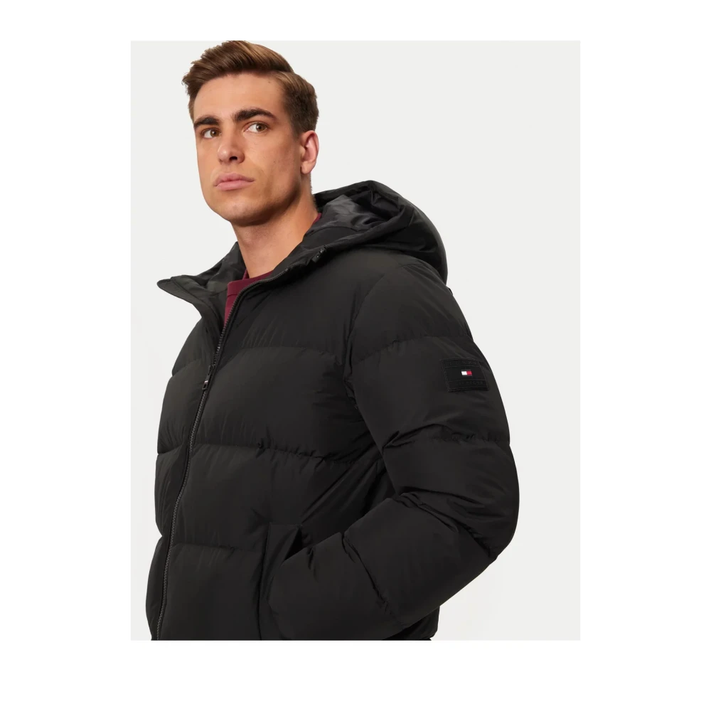 Tommy Hilfiger Gewatteerde jas met capuchon Zwart Black Heren