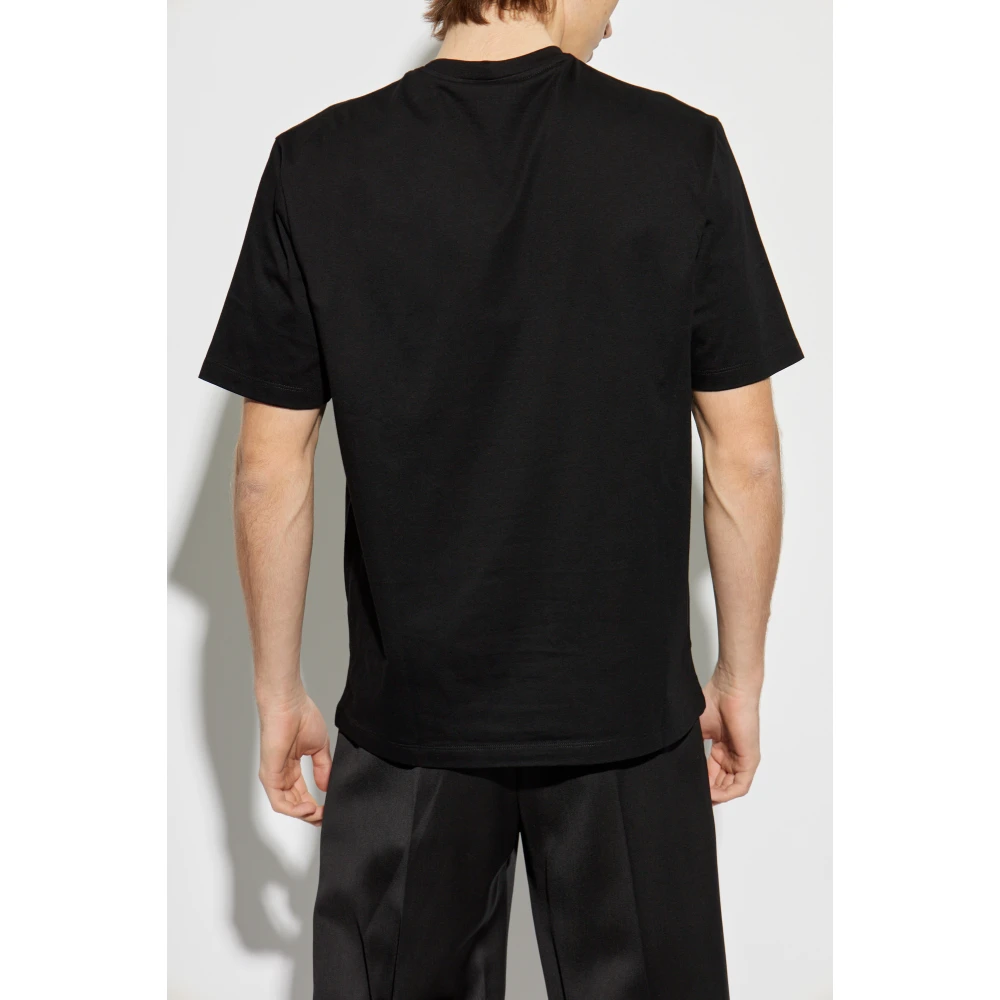 Versace T-shirt met bedrukt logo Black Heren