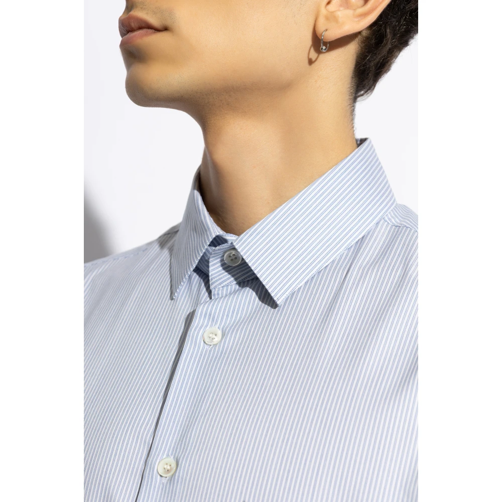Giorgio Armani Overhemd met gestreept patroon Blue Heren