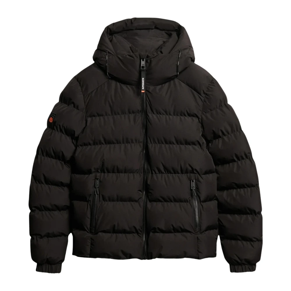 Superdry Hooded Sports Puffer Jacket - Male - Winter Jackets - Black - 2XL - Jackets