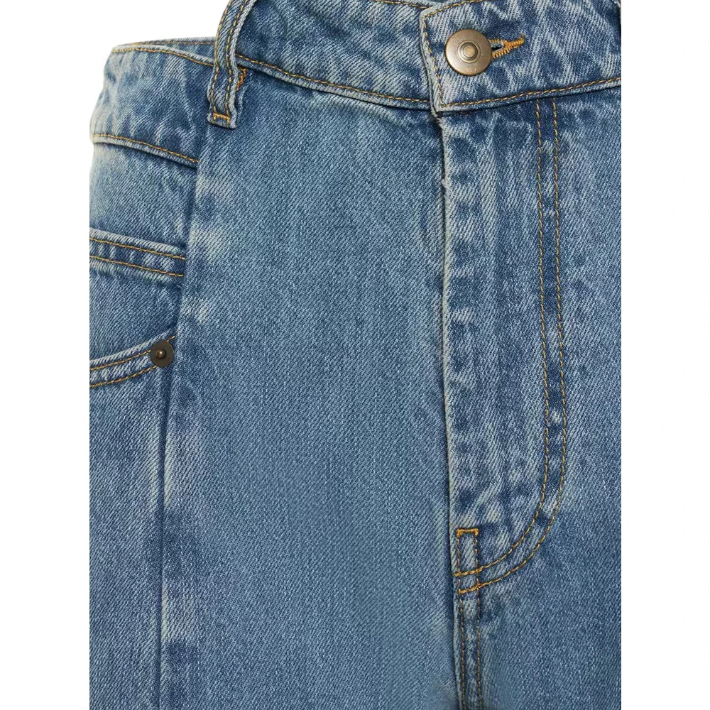 Maison Margiela Iconische Achtersteek Katoenen Jeans Blue Dames