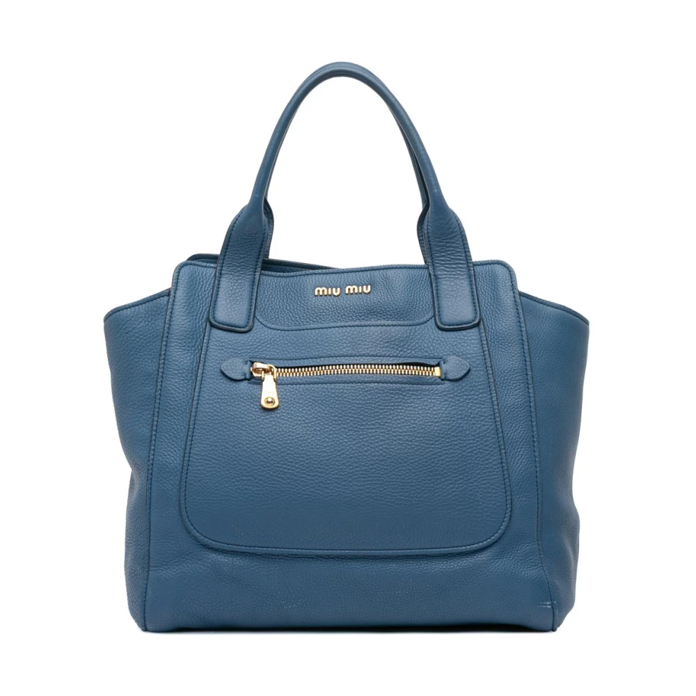 Miu Miu Pre-Owned Women's Blue Pre-Owned Leather Satchel Bag