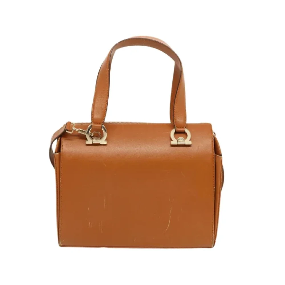 Salvatore Ferragamo Pre-owned Leather handbags Brown Dames
