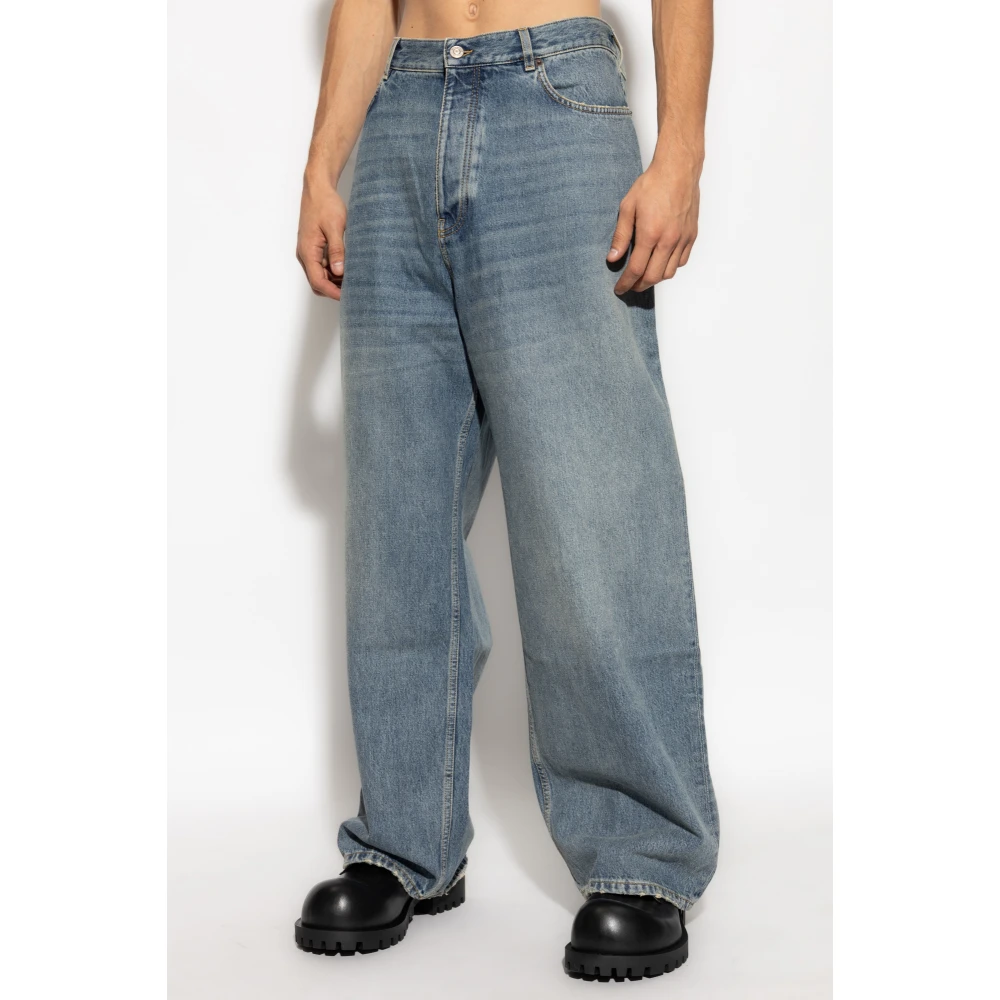 Balenciaga Jeans met logo Blue Heren