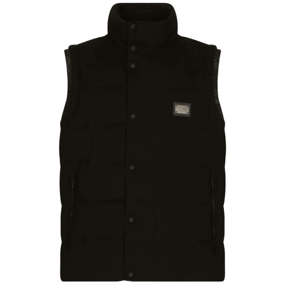 Dolce & Gabbana Gewatteerd Logo Vest Zwart Black Heren