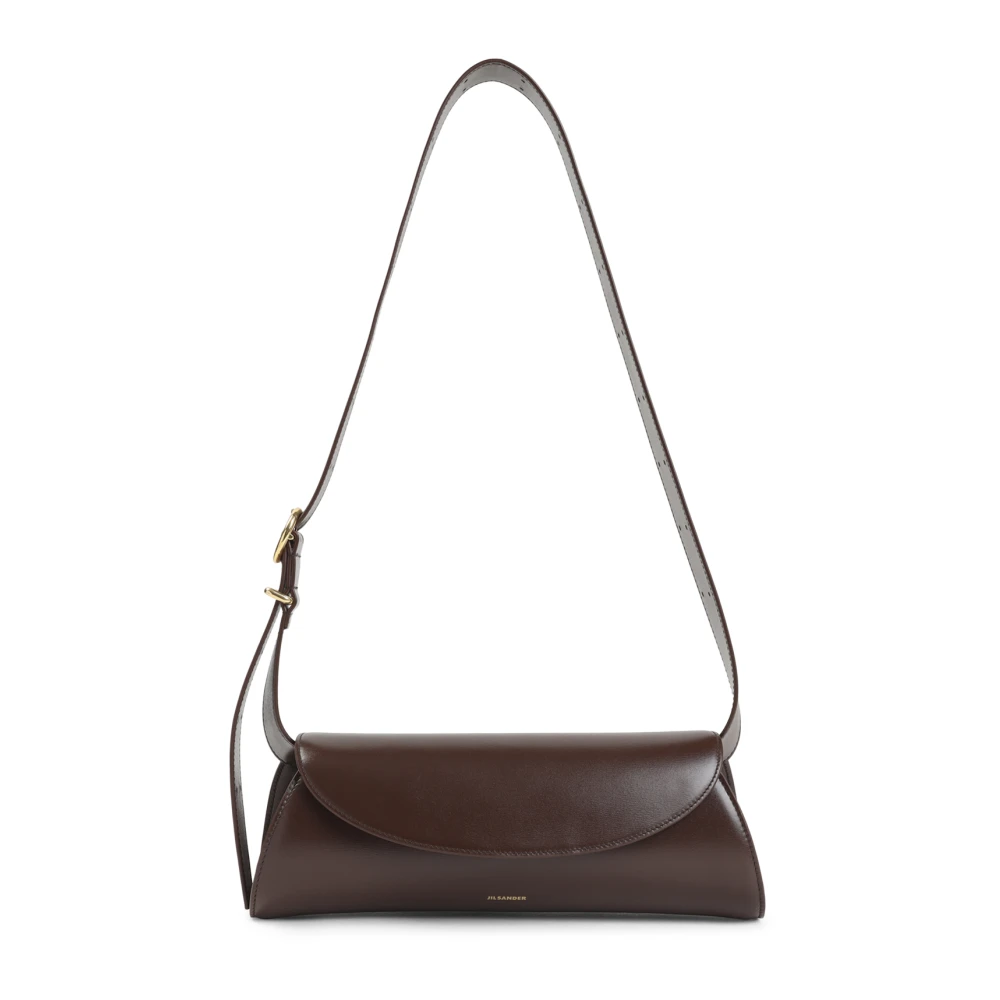 Jil Sander , Shoulder Bags, Female, Brown, One Size, Dark Heart Leather Cannolo Bag
