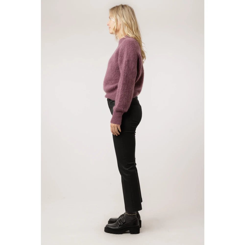 drykorn Zwarte Glanzende Kick-Flare Broek Black Dames