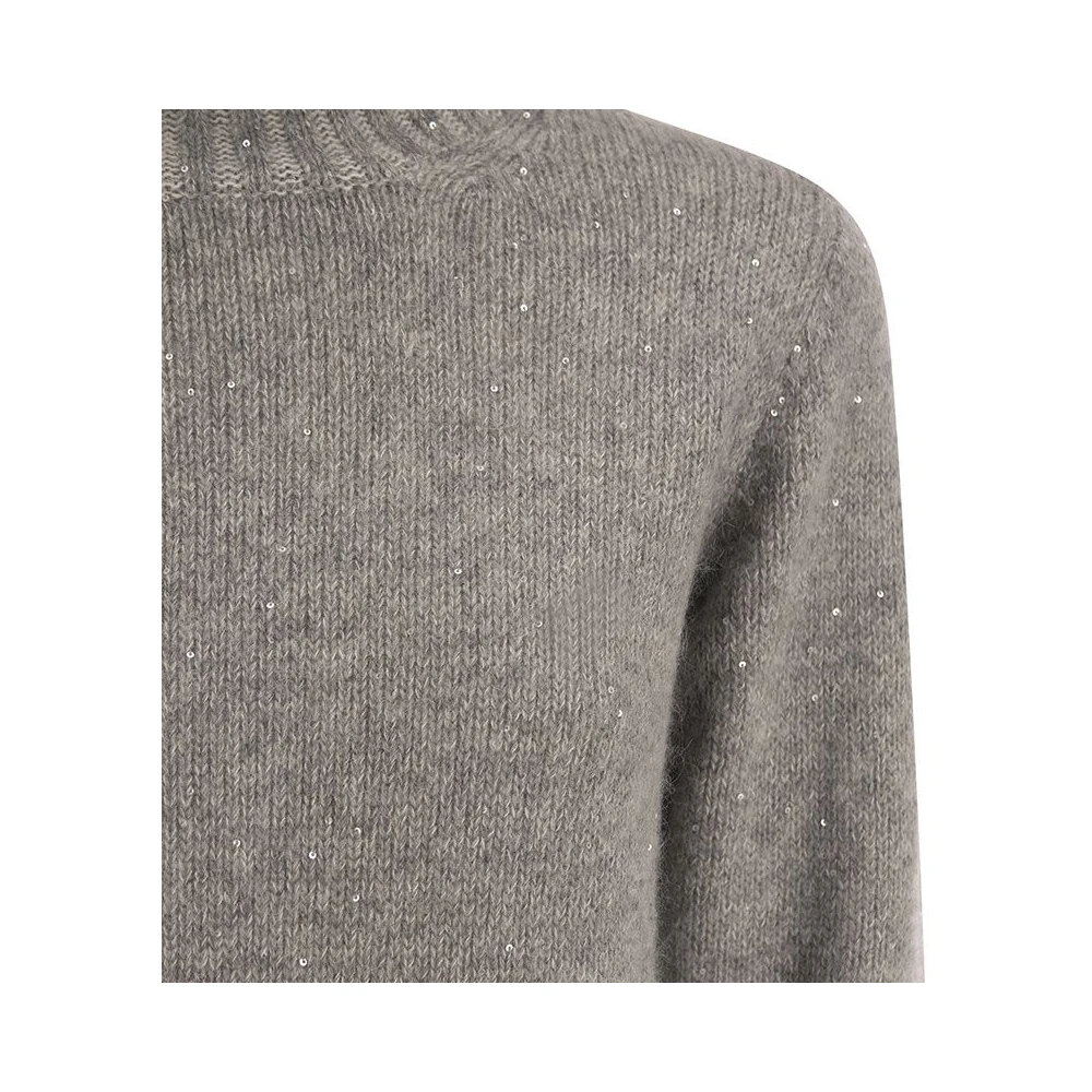 Fabiana Filippi Pailletten Gebreide Turtleneck Sweater Gray Dames