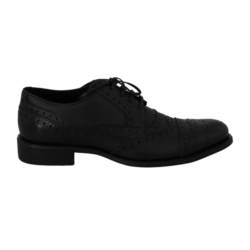 Dolce & Gabbana Blue Leather Wingtip Oxford Dress Shoes - EU39/US6 - Image 2