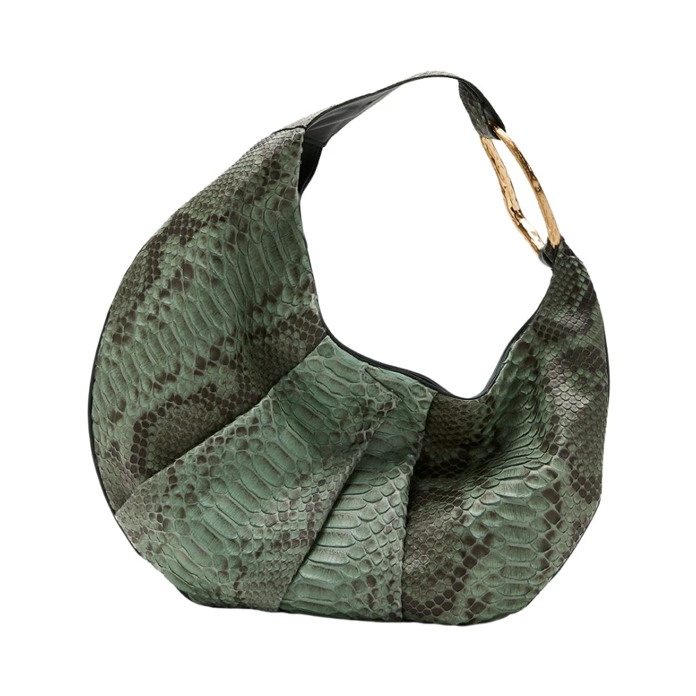 Biagini Salvia Python Schoudertas met Messing Accessoire Green Dames