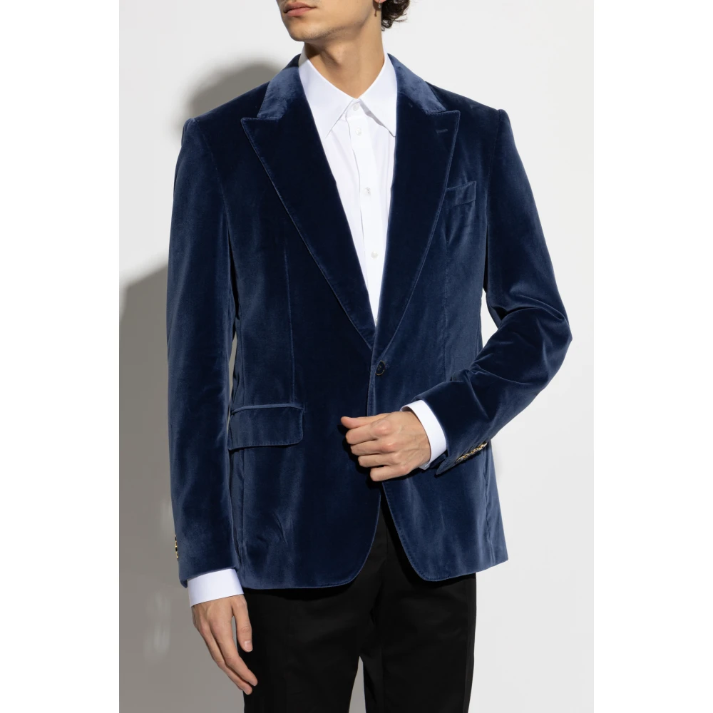 Dolce & Gabbana Fluwelen blazer Blue Heren